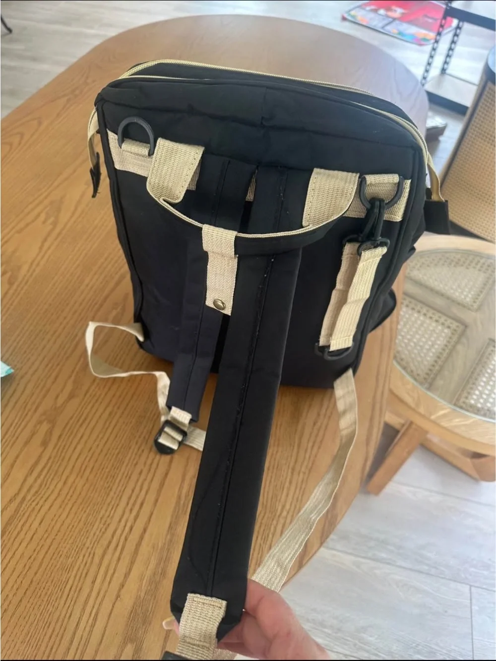 Baby bag pack Black Organizer Bag with Gold Zippers
